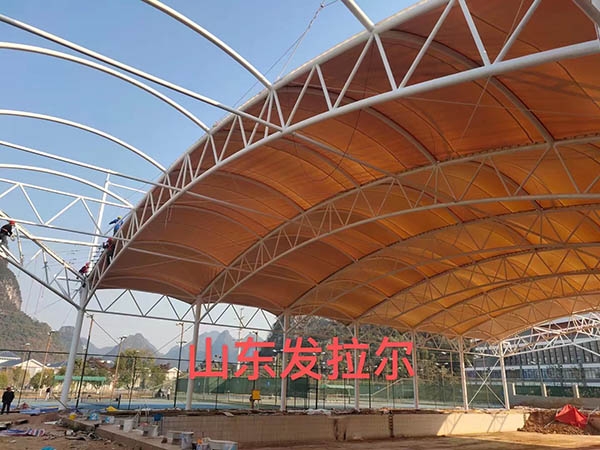 广西临桂区花枝江大学城泳池PTFE膜材遮阳棚建筑面积5800㎡